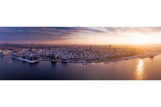 Rostock im Winter Panorama