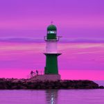 Molenfeuer Warnemünde im Sonnenuntergang