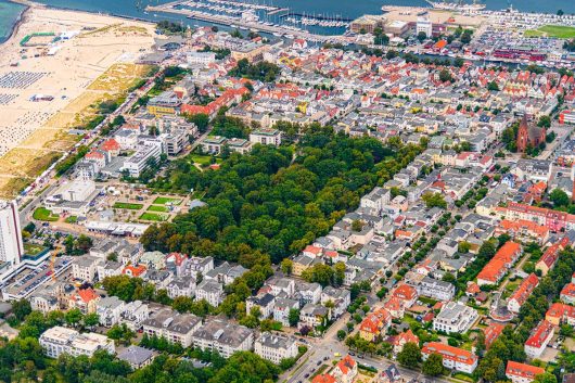 Kurpark Warnemünde von oben