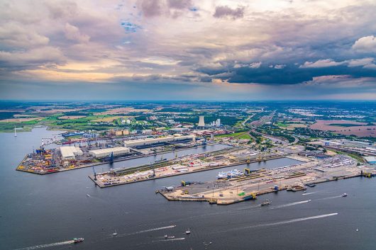 Seehafen Rostock aus der Luft