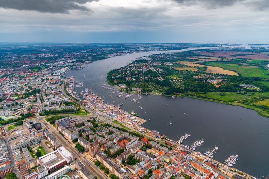 Stadthafen Rostock von oben