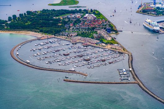 Yachthafen Hohe Düne von oben