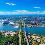 Rügenbrücke und Rügendamm von oben