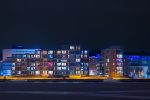 Hafencity Rostock in der Nacht