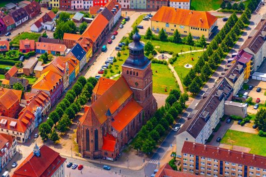 St. Johanniskirche Malchin von oben