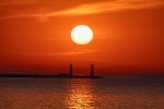 Sonnenuntergang an den Molenköpfen