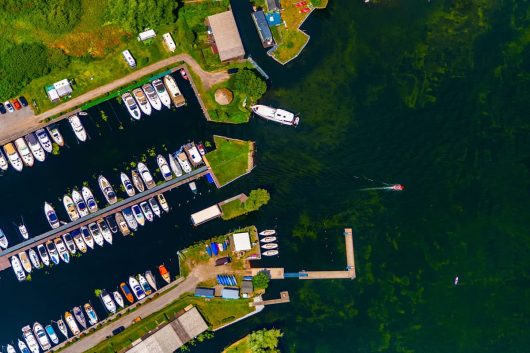 Marina Plau am See von oben