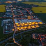 Abends über dem Gewerbepark Bentwisch