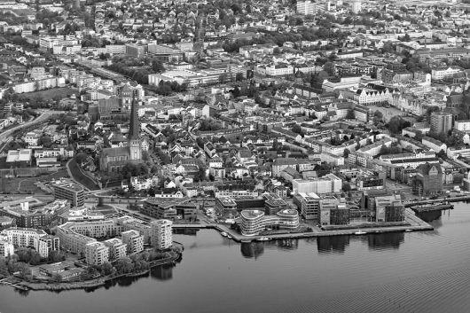 Östliche Altstadt Rostock von oben