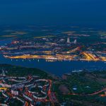 Seehafen Rostock in der Nacht