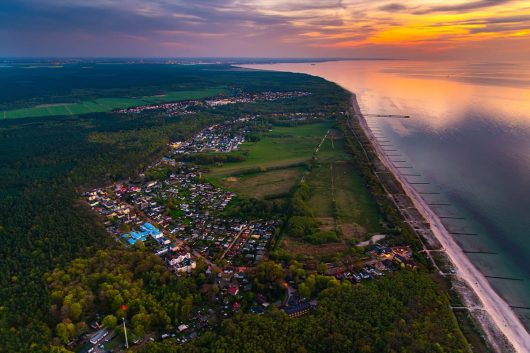Strandstraße Müritz von oben
