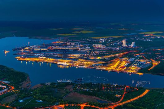 Überseehafen Rostock Nachts