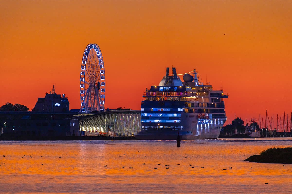 Pier 7 im Sonnenuntergang