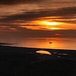 Goldener Himmel an der Ostseeküste