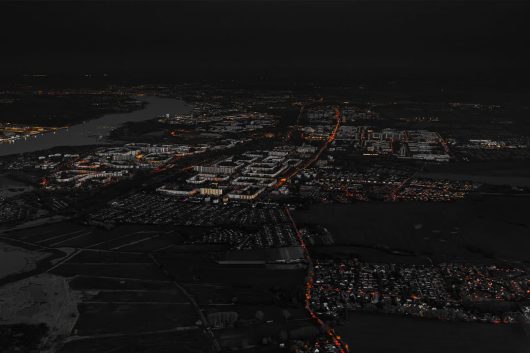 Nachts über Rostocks Nordwesten